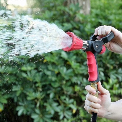Adjustable High-Pressure Garden Hose Nozzle with Ergonomic Grip and Lever Handle for Outdoor Watering Tasks (1/4)
