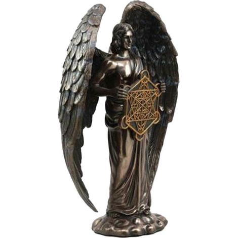 Statue d'ange gardien en résine de 25 à 26 cm, motif séraphin à six ailes, idéale pour la décoration intérieure. (1/4)