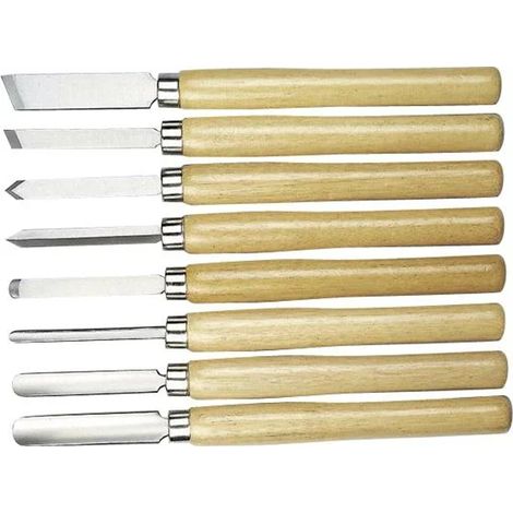 Set di scalpelli per tornio, 8 pezzi (1/2)