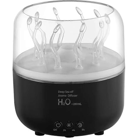 Quallenförmiger Luftbefeuchter-Diffusor, 280 ml mit Fernbedienung, 7 Lichtfarben, leiser Ultraschall-Kaltnebel-Luftbefeuchter für Zuhause und Büro. (1/5)