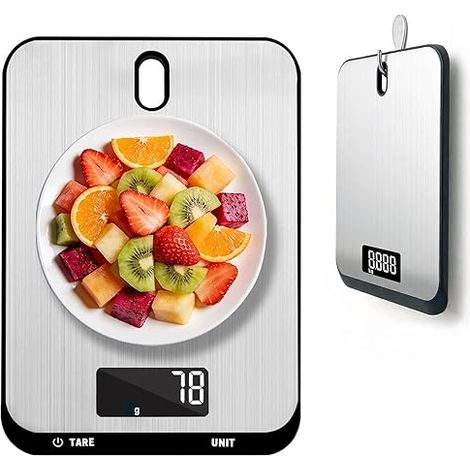 Electronic Kitchen Scale, 10 kg/1 g, Stainless Steel Digital Scale, Food Scale with Tare Function, Black (1/5)
