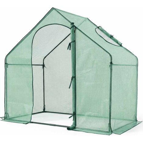 Garden Greenhouse, Metal Frame, Roll-Up Door, 180x100x168cm