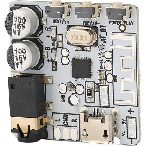 Carte réceptrice Bluetooth 5.0, amplificateur stéréo stable avec boutons de commande pour projets DIY (blanche) (1/5)