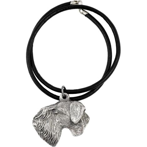 Terrier checo, Cesky Terrier: collar para perros, colgante bañado en plata para amantes de los perros, joyería única de Art-Dog. (1/5)