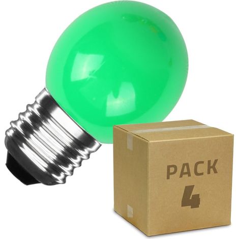 4er Pack LED-Glühbirnen E27 3W 300 lm G45 Grün Grün (1/2)