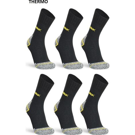 Calze da Lavoro Worik Thermo (Conf. 3 Paia) Grigio-Nero 38-42 (1/2)