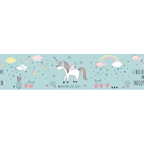 A.S. Création Sweet Unicorn 403746 Papiertapete Kinderzimmer 5 x 1.55 m Gelb Wohnzimmer Schlafzimmer Büro (1/5)