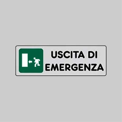Etichetta 'uscita di emergenza sx' 15x15 cm (10 pezzi)