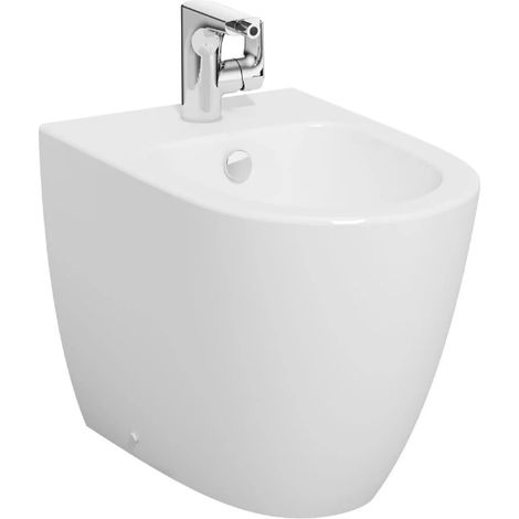 Wandbündiges Bidet 54 cm aus glänzend weißer Keramik – Vitra Sento (1/2)