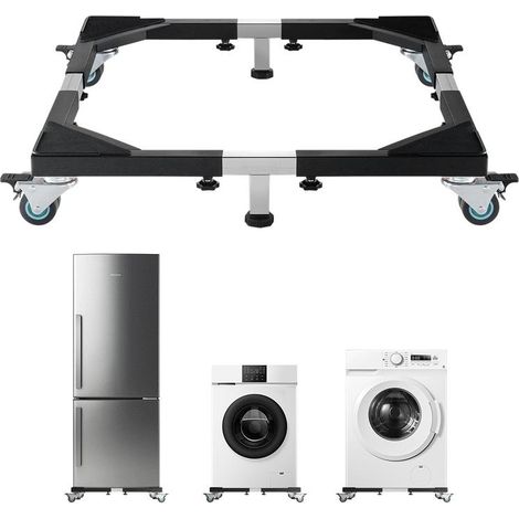 Pour déplacer vos appareils, chariot mobile pour machine à laver réglable 585-930 mm, 8 roulettes et 4 freins (1/5)
