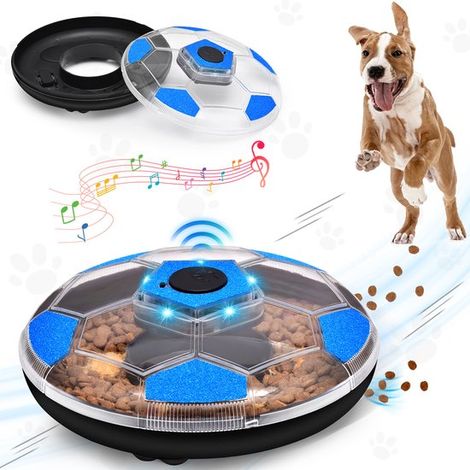 Futterautomat für Hunde Interaktives Spielzeug Fördert die Gehirnstimulation von Hunden Mit Ton und Licht 340 g Blau