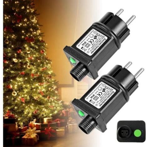 Clignoteur pour Guirlande 31V 6W Transformateur,Guirlande Lumineuse avec Fonction Minuterie,Étanche IP44 Adaptateur Pilote Basse Tension Clignoteur pour Éclairde Noël,Sapin Lumineuse (