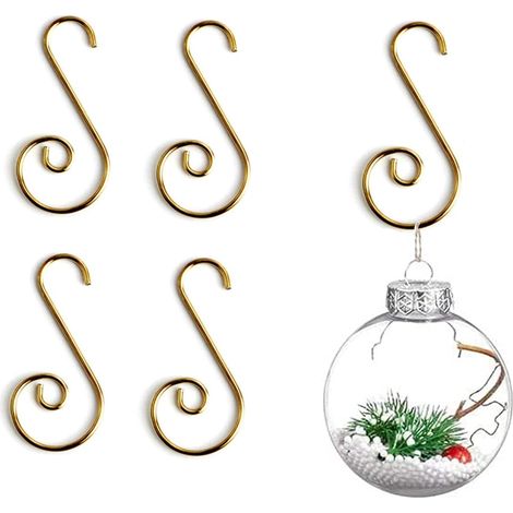 Crochets d'arbre de Noël d'Ornement Boule pour Sapin Guirlande 100pcs Or (1/5)