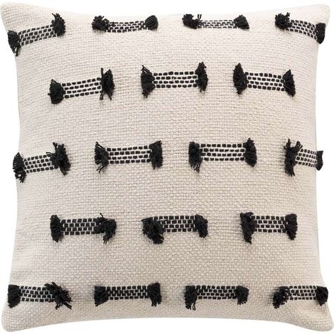Coussin déhoussable en coton tissé et fils coupés BRINY (1/4)