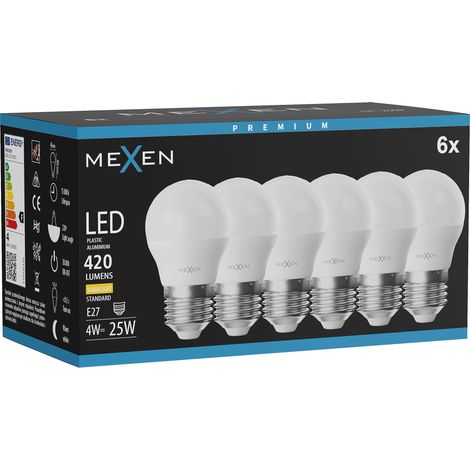 Mexen Nova 6x Ampoule LED E27, G45, 4W, Chaude - 3000K, 420 lm - L101-E27-0430-01x06 (1/3)