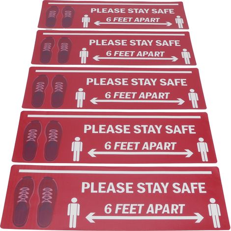 Lot de 2 autocollants muraux « Gardez vos distances » pour centres commerciaux, métros, écoles, espaces publics, vitrines, sols, murs, autocollants d'avertissement B006 (1/5)
