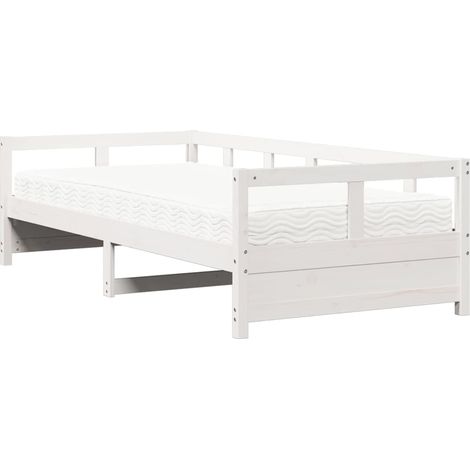 Maison Exclusive - Tagesbett mit Matratze Weiß 90x200 cm Massivho