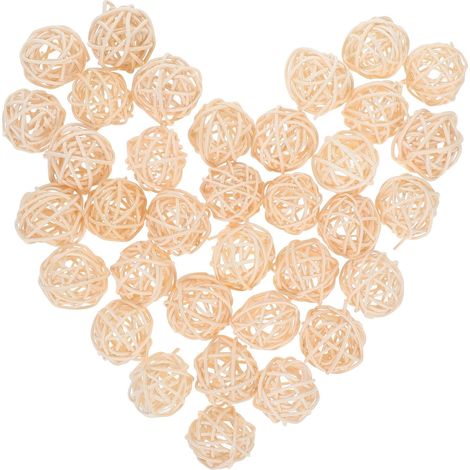 Boules en Rotin D’aromathérapie 3cm, Lot de 30, Beige (1/5)