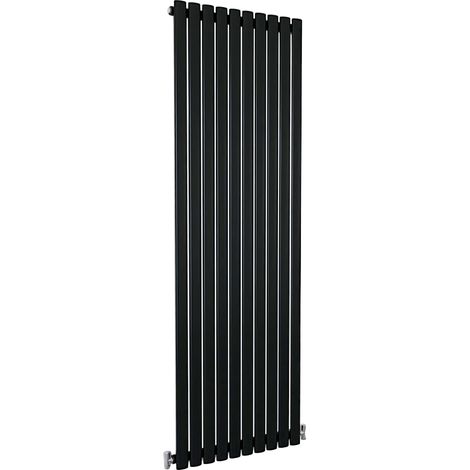 SKY Bathroom Oval Column Radiator Vertical 1800x590mm Single Black