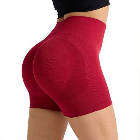 Short De Running - Femme - Taille Haute - Polyester 90 Elasthanne 10 - Respirant Léger - Pour Course Yoga Fitness - S À XL (1/4)