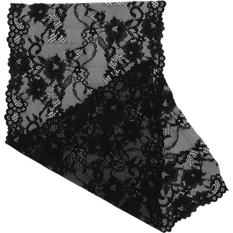 Bordure en dentelle élastique haute densité de 24 cm de large RF21-12722 Noir (1/5)