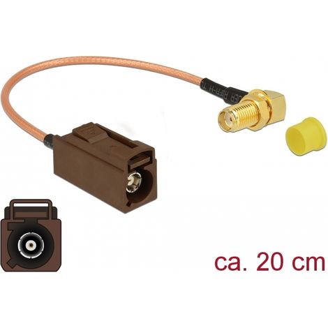 Delock Antena Cable FAKRA F hembra  SMA 90Â° mampara hembra RG-316 20 cm