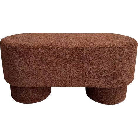 Banc arrondie en tissu bouclette L92cm - Rouille - Arlo