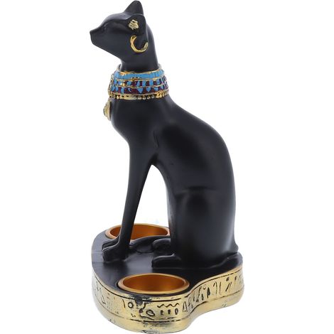 Retro-Kerzenhalter-Statue in Form eines Kätzchens aus Kunstharz, Dekoration für Zuhause oder Büro, Hochzeitsgeschenk (1/5)
