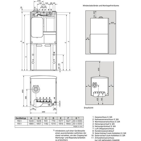Vaillant auroCOMPACT VSC S 146/4-5 150 Kompaktgerät Brennwert 3-14kW E-Gas (1/3)