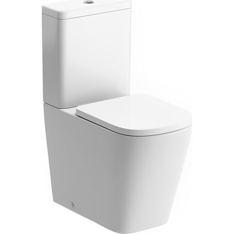 Signature Poseidon Rimless Fully Back to Wall Close Coupled Toilet (inc Soft Close Seat) (1/5)