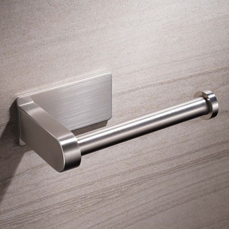 Porte-papier toilette sans perçage, porte-papier toilette auto-adhésif, porte-rouleau en acier inoxydable, support de papier toilette avec colle pour salle de bain (1/5)