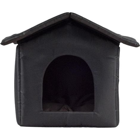 Niche d'extérieur pour chat 40x38x35 cm – Tissu Oxford imperméable – Coussin amovible – Abri confortable et résistant aux intempéries (1/5)
