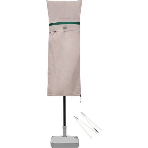 Sekey Housse de Protection pour 270cm x 460cm Parasol de Jardin Double avec Deux Hauts, 100% Polyester, imperméable, Kaki