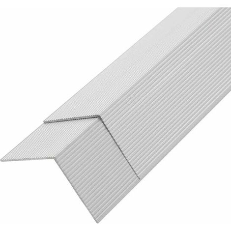 Ensemble de 5 pièces de profilés d'angle en aluminium pour terrasse, 170 cm, argent (1/5)