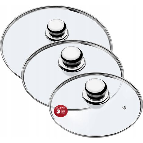 KADAX Couvercle en Verre Ensemble de Couvercles 22/26/30cm (1/5)