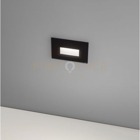 GES2051- SEGNAPASSI IN ALLUMINIO NERO E VETRO IP66 LED 3000-4000-6000K 320-400-380LM 4,5W