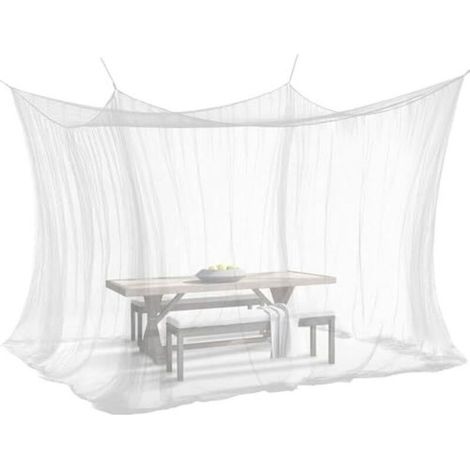 Moustiquaire pour l'intérieur et l'extérieur, 300 x 300 x 250 cm, 220 mailles, taille XXL, pour tente, caravane, blanche (1/3)