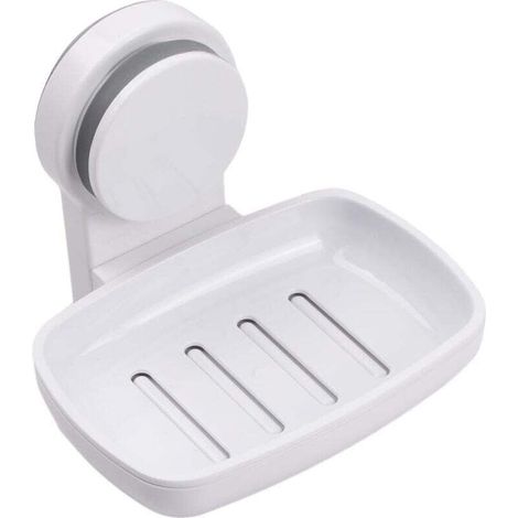 1PCS Porte Savon, Porte Savon Support, Ventouse Savon sans Perçage, Boîte à Savon Réutilisable, Porte Savon Auto-adhésif, Porte Savon Mural, Porte Savon pour Salle de Bain et Cuisine (Bl (1/4)