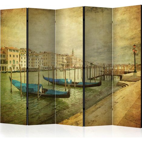 Paravent 5 Volets "Grand Canal, Venice Vintage" 172x225cm (1/2)
