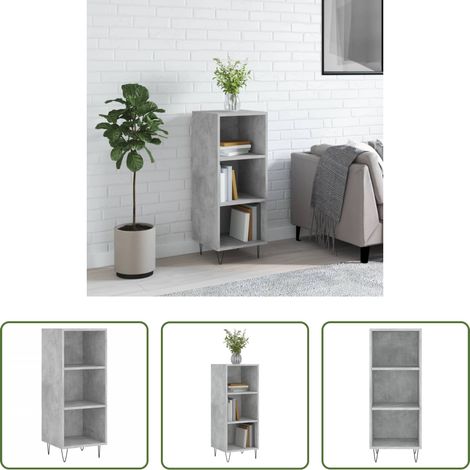 Betonfarbe - Sideboard Betongrau 34,5x32,5x90 cm Holzwerkstoff (1/5)
