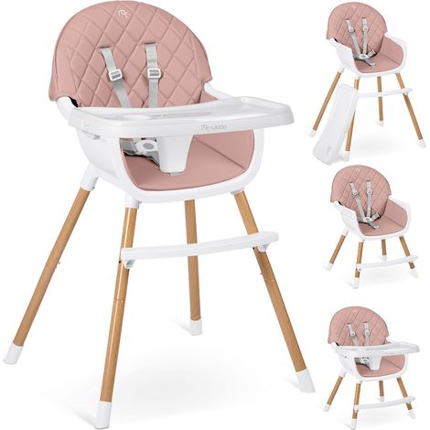 Chaise haute rose Nukido Lilo (1/5)