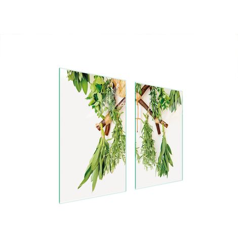 PLAQUE DE PROTECTION EN VERRE POUR POÊLE 75x52 HERBES (1/5)