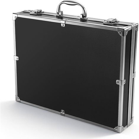 Boîtier en Alliage D'aluminium Verrouillable pour Outils, Noir Coffret à Outils, Grosse Capacité, Ouverture et Fermeture Fluides, pour Tablette et Autres Objets, Atelier et Garage (1/5)