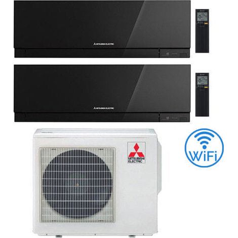 Mitsubishi Kirigamine Zen Wifi Schwarz Dual Split Inverter Klimaanlage 12000 + 18000 BTU mit E.U. MXZ-3F68VF Klasse A+++/A+ NEU