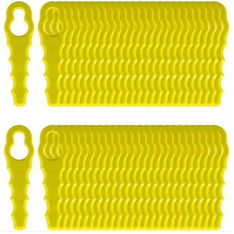 Lot de 100 Lames de Rechange compatible pour Ryobi Coupe Bordure, Têtes Double Lames Dentelées RAC155 RAC157 RAC158.