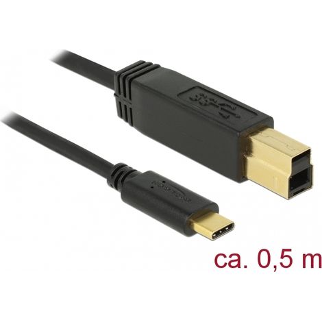 Delock Cable USB 3.1 Gen 2 (10 Gbps) Type-Câ¢ a Tipo-B 0,5 m