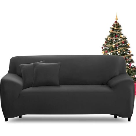 Housse de canapé extensible 3 places – Revêtement élastique lavable – Antidérapante avec accoudoirs – Protection complète contre taches et déchirures (1/5)