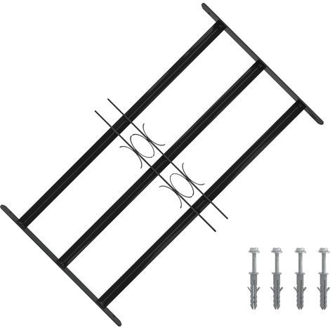 vidaXL Grille de Fenêtre Noir 75,5 x 45 cm Acier enduit de poudre (1/5)