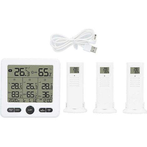 TS-6210 3-in-1 Funk-Thermometer/Hygrometer für Innen- und Außenbereiche mit Alarmfunktion