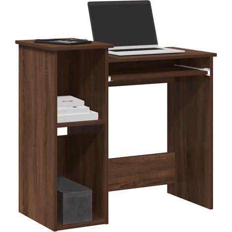 Schreibtisch mit Regal Braun Eichen-Optik 84x40x78 cm
